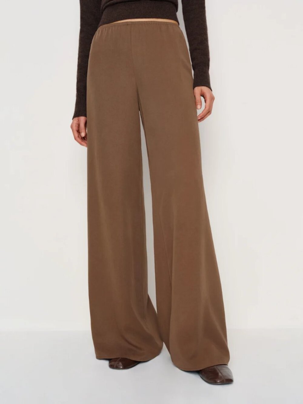 Celine Low Rise Wide Leg Pant in Pinecone, Sz XS